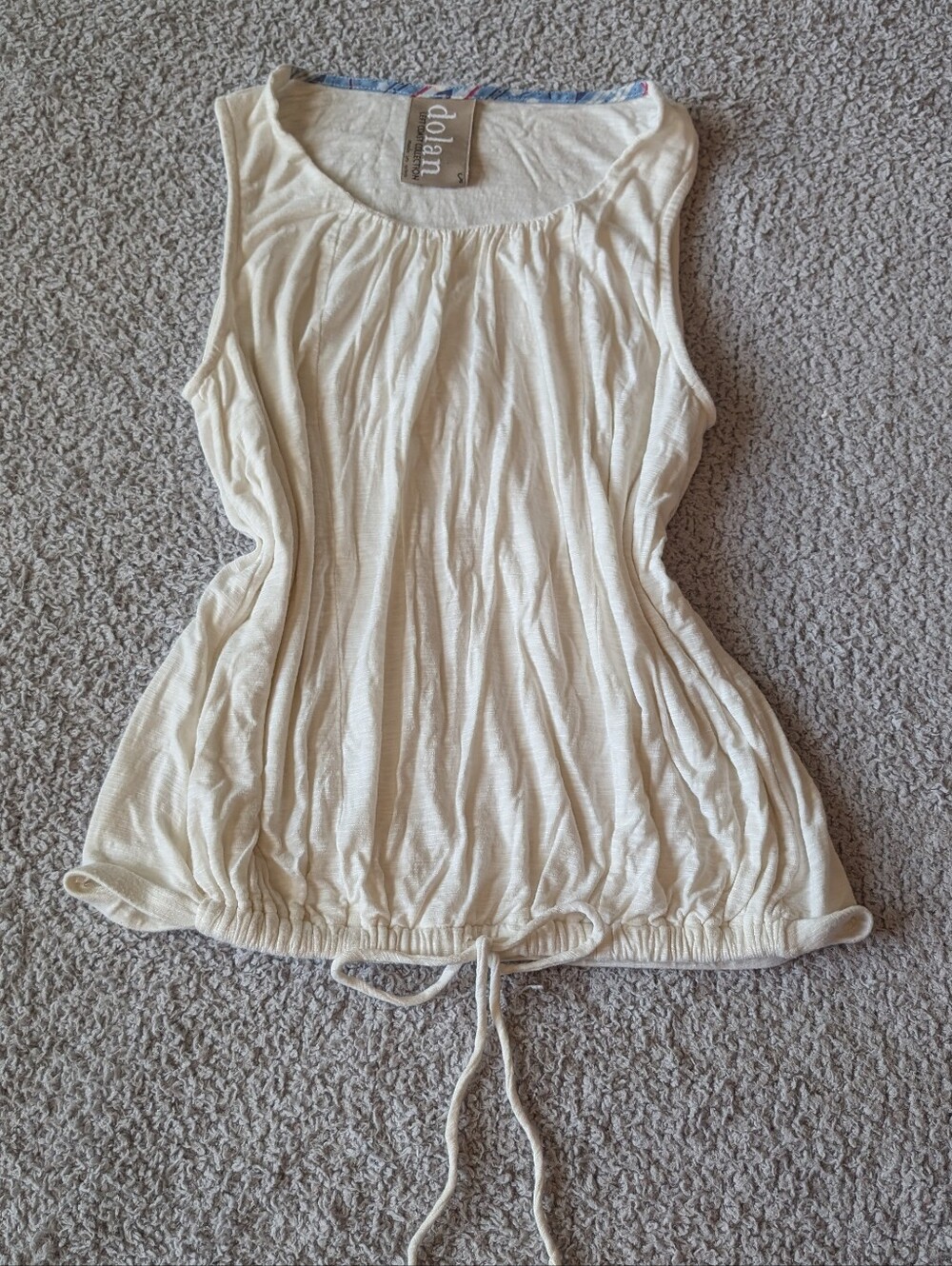 dolan Cream Drawstring Tank Top